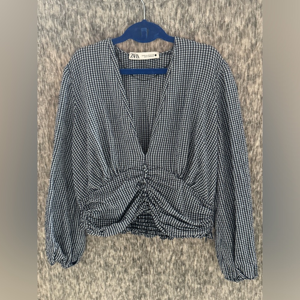 Zara Cropped Gingham top size XS